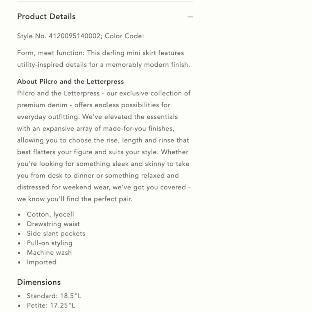 Anthropologie Pilcro Drawstring/Utility Mini Skirt - Olive Green - S - Picture 5 of 9